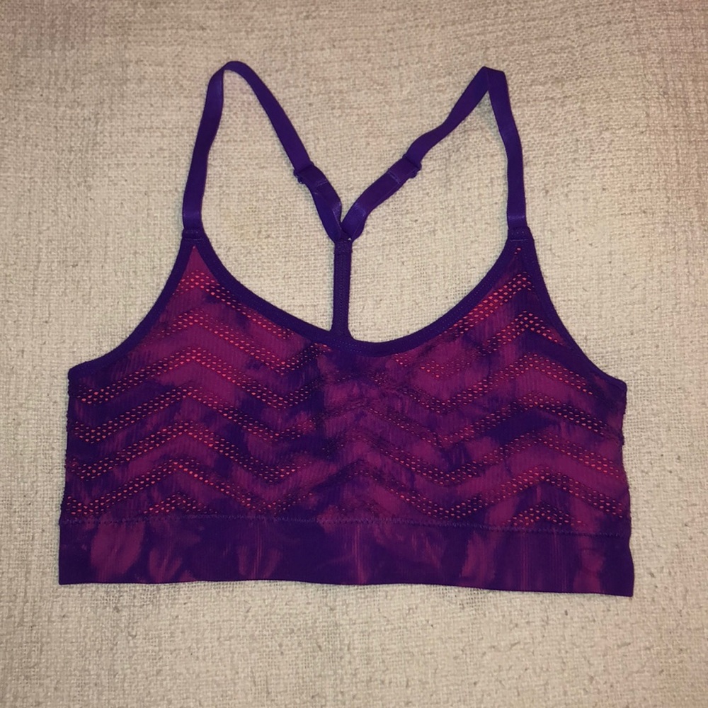 Purple and orange sports bra